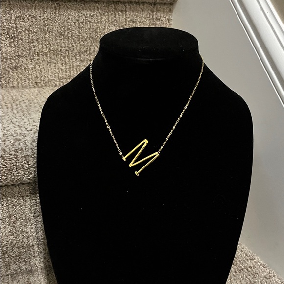 Gold Initial 'M' Necklace - Picture 1 of 3